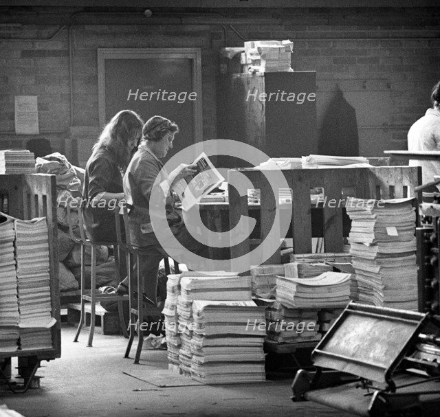 Binding room at the White Rose Press, Mexborough, South Yorkshire, 1968.  Artist: Michael Walters