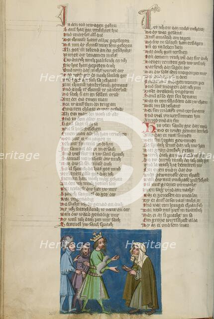 Saul and the Witch of Endor; Weltchronik, about 1400-1410. Creator: Unknown.