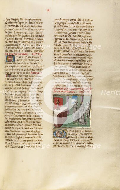 King Jeroboam before an Altar; Miroir Historial, about 1475. Creator: Unknown.