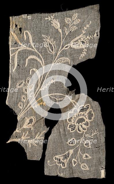 Embroidered Fragment, 18th-19th century. Creator: Unknown.