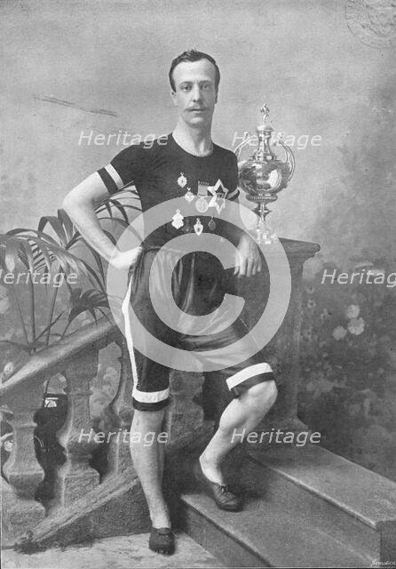 Portrait of the athlete WJ Fowler, 1896. Creator: Symmons & Thiele.