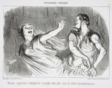 Romain s'apprêtant à transpercer sa propre soeur..., 1852. Creator: Honore Daumier.
