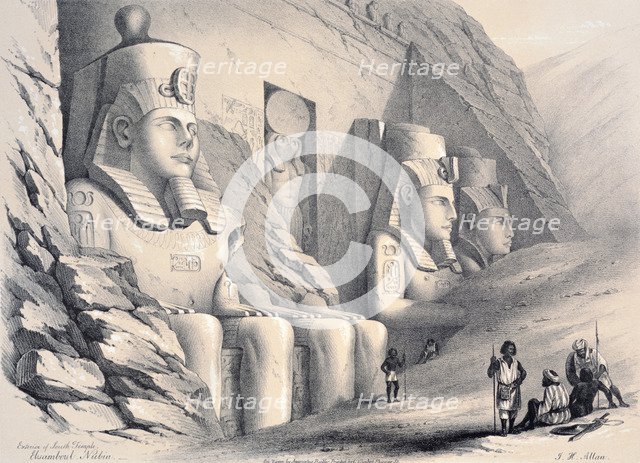 'Exterior of the South Temple, Ebsamboul, Nubia', c1850. Artist: Augustus Butler