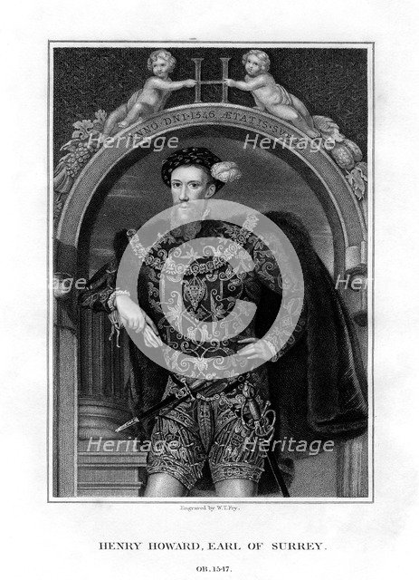 Henry Howard, Earl of Surrey, English aristocrat and poet, (1829).Artist: William Thomas Fry