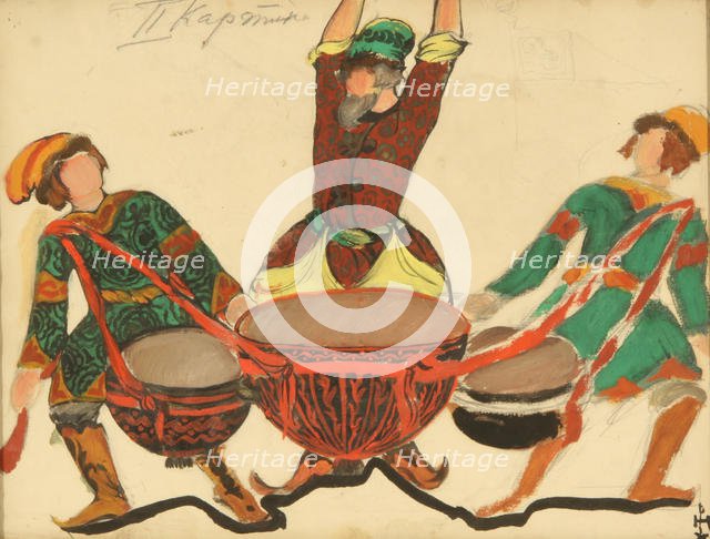 Costume design for the opera Snow Maiden by N. Rimsky-Korsakov, 1919. Artist: Roerich, Nicholas (1874-1947)