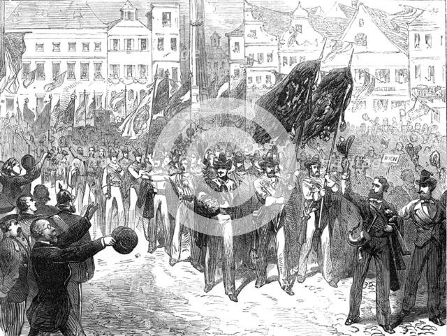 Festival of German Gymnastic Societies at Bonn, on the Rhine, 1872. Creator: Unknown.