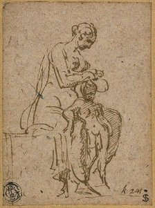 Woman Delousing a Child, 1524/27. Creator: Parmigianino.