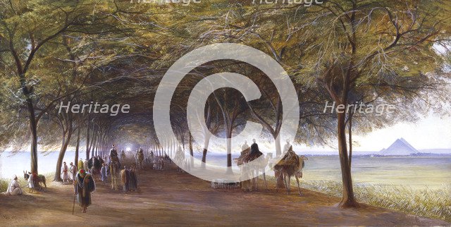 'The Road to the Pyramids at Giza', c1873. Artist: Edward Lear