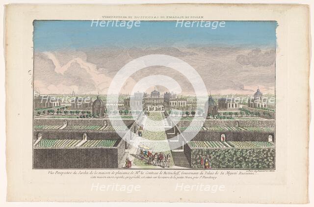 View of the garden of the country house of the Countess of Bestoucheff in vicinity..., 1745-1775. Creator: Anon.