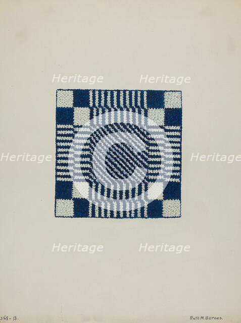 Coverlet (Section of), c. 1940. Creator: Ruth M. Barnes.