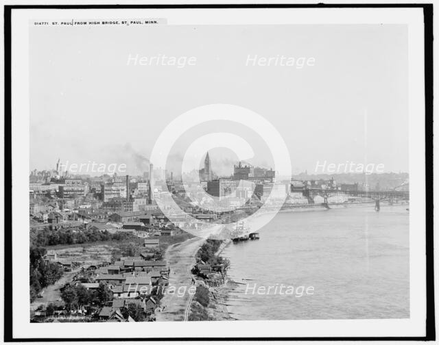 St. Paul from High Bridge, St. Paul, Minn., c1902. Creator: William H. Jackson.
