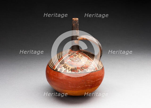 Single-Spout Vessel Depicting an Abstracted Figure and Net Pattern, 180 B.C./A.D. 500. Creator: Unknown.