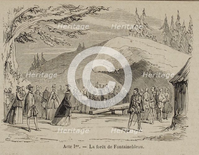 Scene from the Opera Don Carlos by Giuseppe Verdi. Paris, Théâtre de l'Opéra-Le Peletier, 11.03.1867