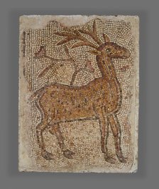 Mosaic Fragment with Stag, 5th-6th century. Creator: Unknown.