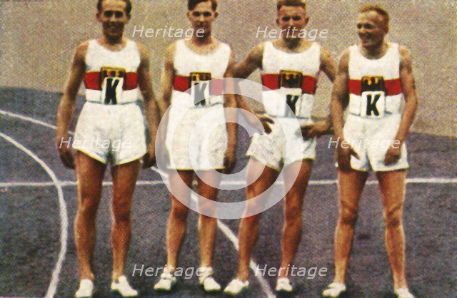 German 4 x 400m men's relay team, 1928. Creator: Unknown.