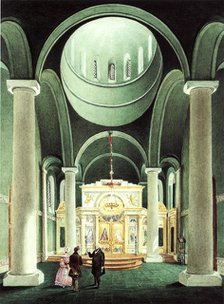 Interior view of the Alexander Nevsky Church at Potsdam, 1838. Artist: Klose, Friedrich Wilhelm (1804-1863)