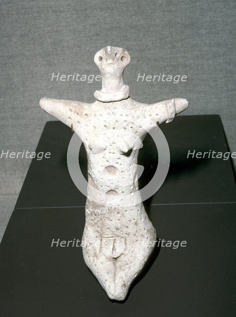 Terracotta mother-goddess with a child, Bronze Age. Artist: Unknown
