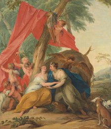 Jupiter, Disguised as Diana, Seducing the Nymph Callisto, 1727. Creator: Jacob de Wit.