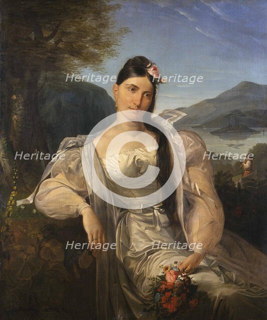 Portrait of singer Giuditta Pasta in the opera "Nina, o sia La Pazza per Amore"..., 1829. Creator: Molteni, Giuseppe (1800-1867).