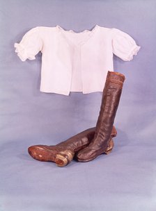 King Charles I's buskin boots of embroidered leather and shirt, c1630. Artist: Unknown