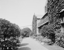 On the front terrace, country home of W.E.S. Griswold, Lenox, Mass., c.between 1910 and 1920. Creator: Unknown.