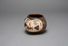 Bowl Depicting a Decapitated Trophy Head, 180 B.C./A.D. 500. Creator: Unknown.