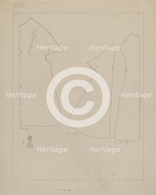 Coat (Pattern), c. 1937. Creator: Mae A. Clarke.