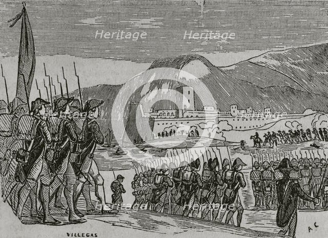 Loss of Rosas, War of Roussillon, (1793-1795), 1851. Creator: Unknown.