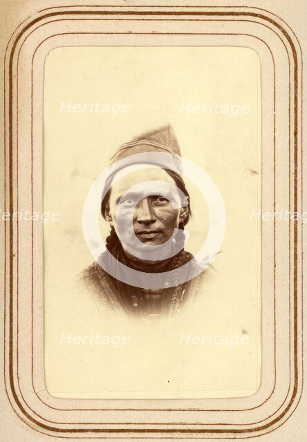 Portrait of Stina Larsdotter Rim, 30 years old, Sjokksjokk, 1868.  Creator: Lotten von Duben.