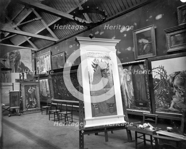 Burne-Jones's studio, The Grange, Fulham, London, c1890-1898. Artist: A Newton