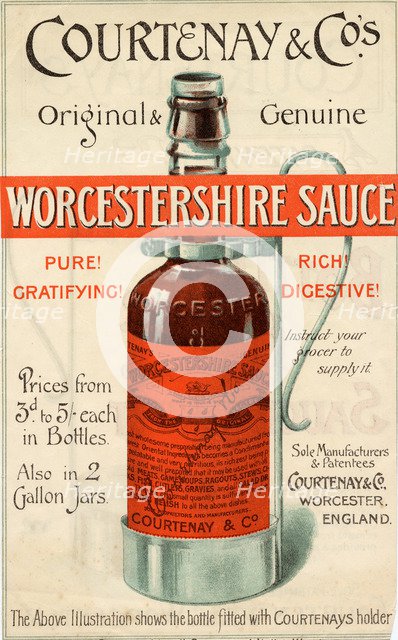 Courtnay & Co's Worcestershire Sauce, 1900s. Artist: Unknown