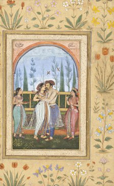 Dalliance on a Terrace, between c1615 and c1620. Creator: Govardhan.