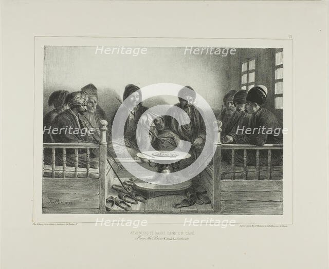 Armenians and Tartars in a Cafe, 1838. Creator: Auguste Raffet.