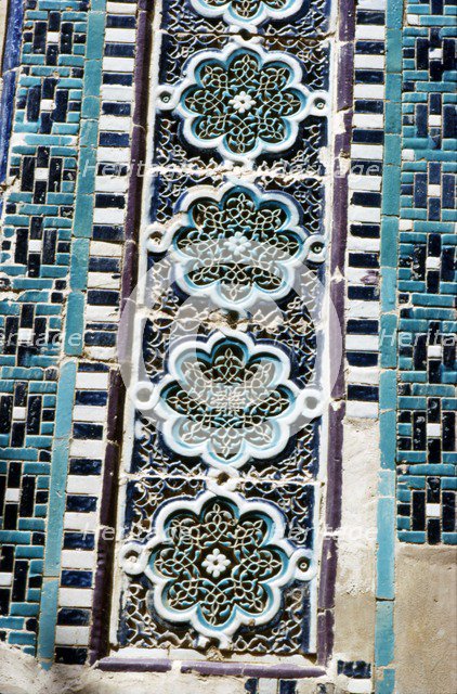 Decoration on a Tomb built 1372, Shah-i-Zinda Complex, Samarkand, (c20th century). Artists: CM Dixon, Unknown.