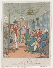 Measuring Substitutes for the Army of Reserve, 1815., 1815. Creator: Thomas Rowlandson.