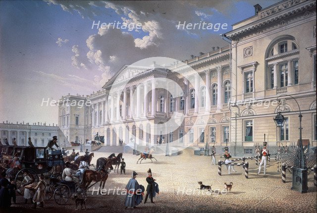 The Old Michael Palace in Saint Petersburg, 1832. Artist: Beggrov, Karl Petrovich (1799-1875)