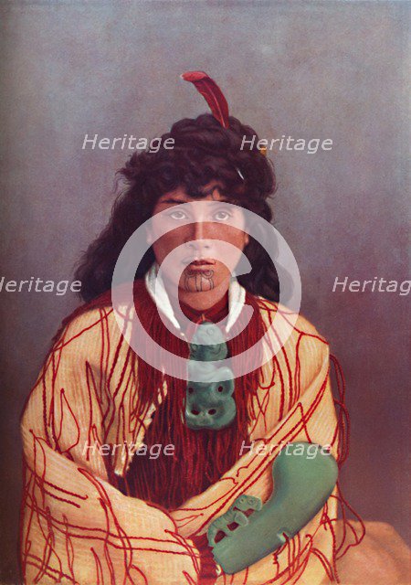 A Maori lady in full dress, 1902. Artist: Josiah Martin.