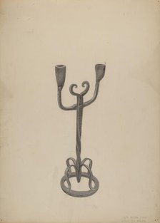 Iron Candlestick, c. 1938. Creator: Joseph Papa.
