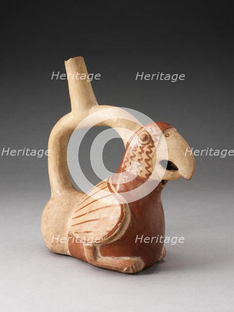 Handle Spout Vessel in Form of a Parrot, 100 B.C./A.D. 500. Creator: Unknown.