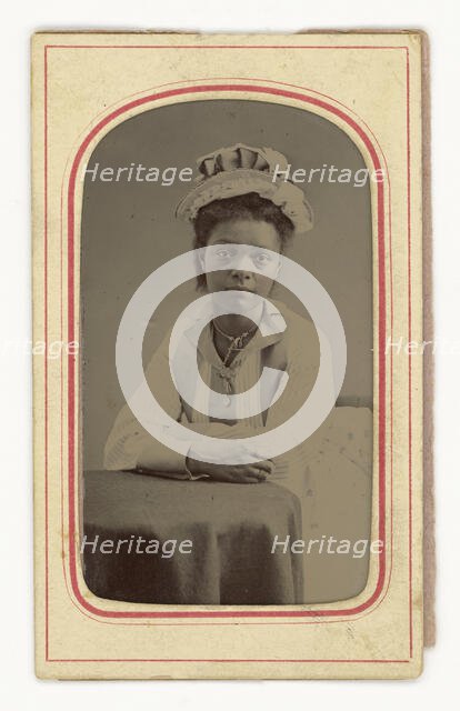 Tintype of a woman, 1856-1900. Creator: E. C. Stowe.