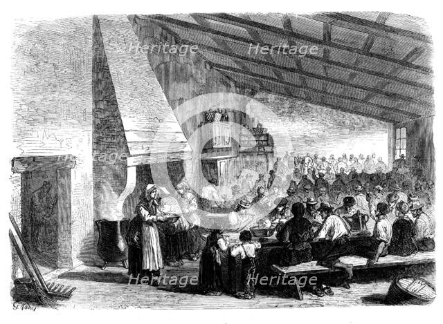 The Vintage of Medoc: labourers in the vineyard at their meals, 1871. Creator: Unknown.