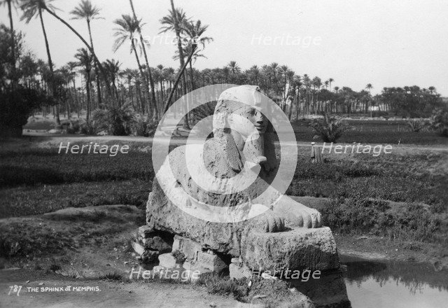 Alabaster Sphinx at Memphis, Egypt, c1920s-c1930s(?). Artist: Unknown