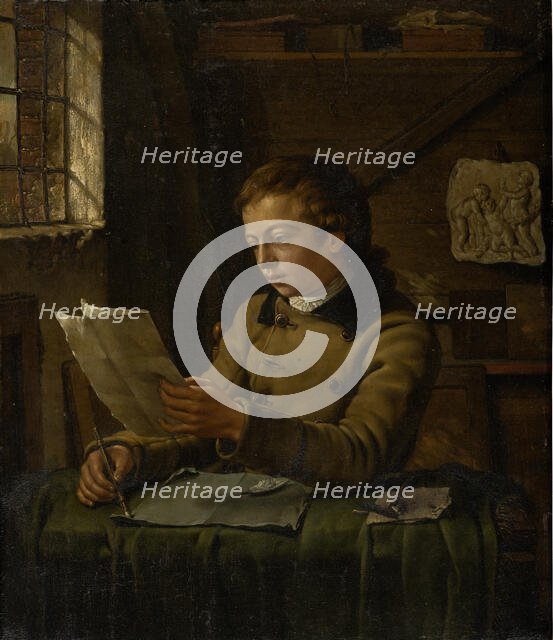 A Young Draughtsman at Work in His Studio, c1783-1784. Creator: Jan Ekels the Younger.