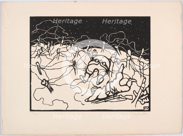 C'est la guerre (It's the war), 1915-1916. Creator: Vallotton, Felix Edouard (1865-1925).