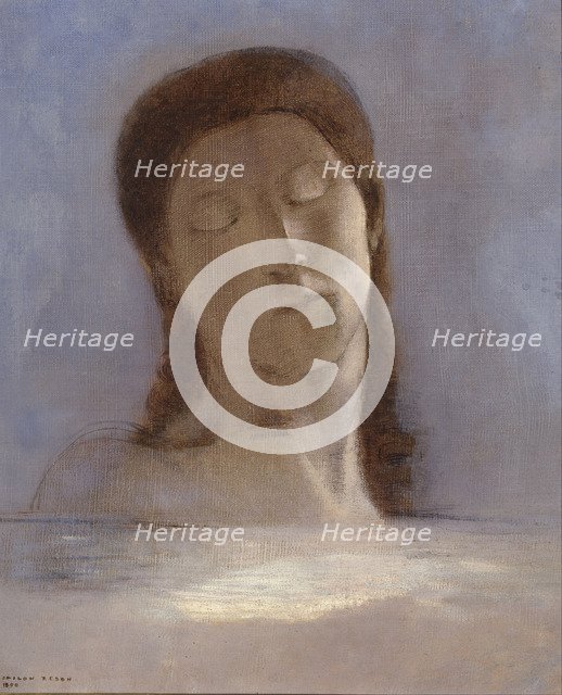 Closed Eyes, 1890. Artist: Redon, Odilon (1840-1916)