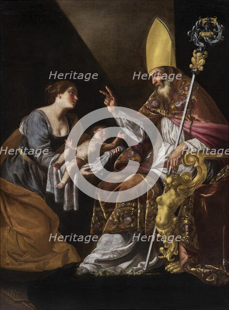 A Woman presenting her Child to Saint Blaise, First Half of 17th cen.. Creator: Gentileschi, Artemisia (1598-1653).
