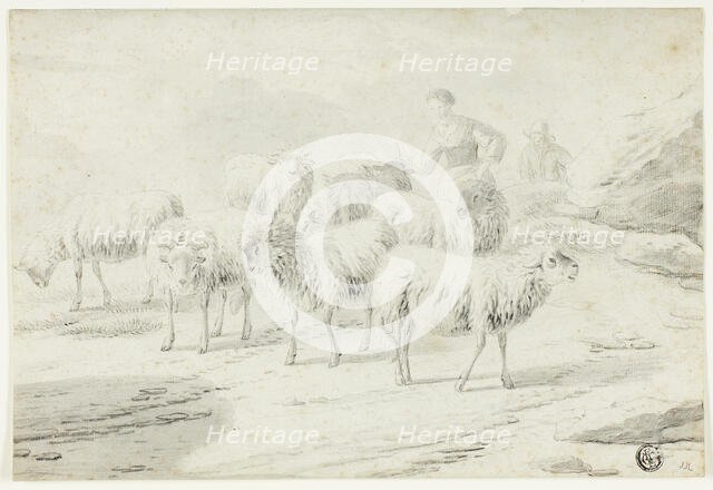 Shepherdess and Sheep, n.d. Creator: Philipp Peter Roos.