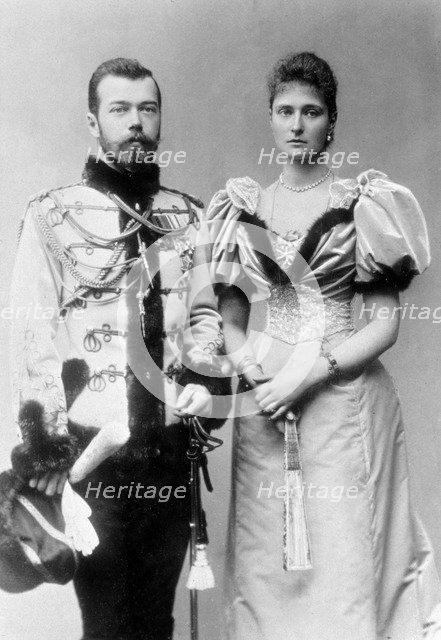 Tsar Nicholas II of Russia and Princess Alix of Hesse, c1894. Artist: Unknown