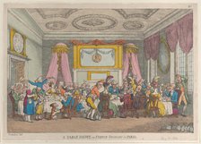 A Table D'Hote or French Ordinary in Paris, May 30, 1810., May 30, 1810. Creator: Thomas Rowlandson.
