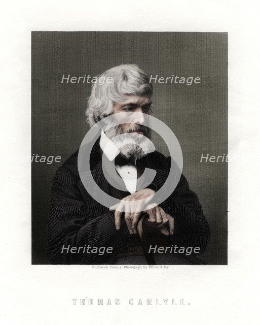 Thomas Carlyle, Scottish essayist, satirist, and historian, mid-late 19th century. Artist: Unknown.